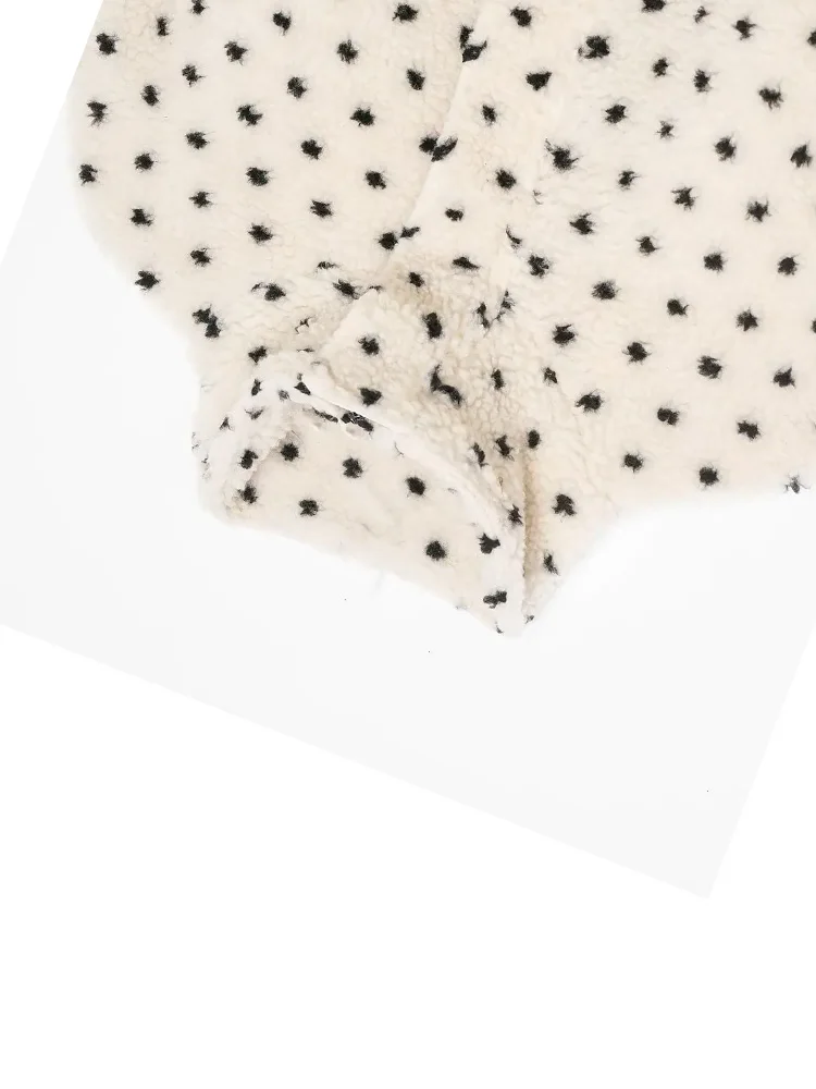 

HH женская мода водолазка с длинными рукавами на шнурке украшение на молнии в горошек флисовое короткое пальто женская повседневная куртка