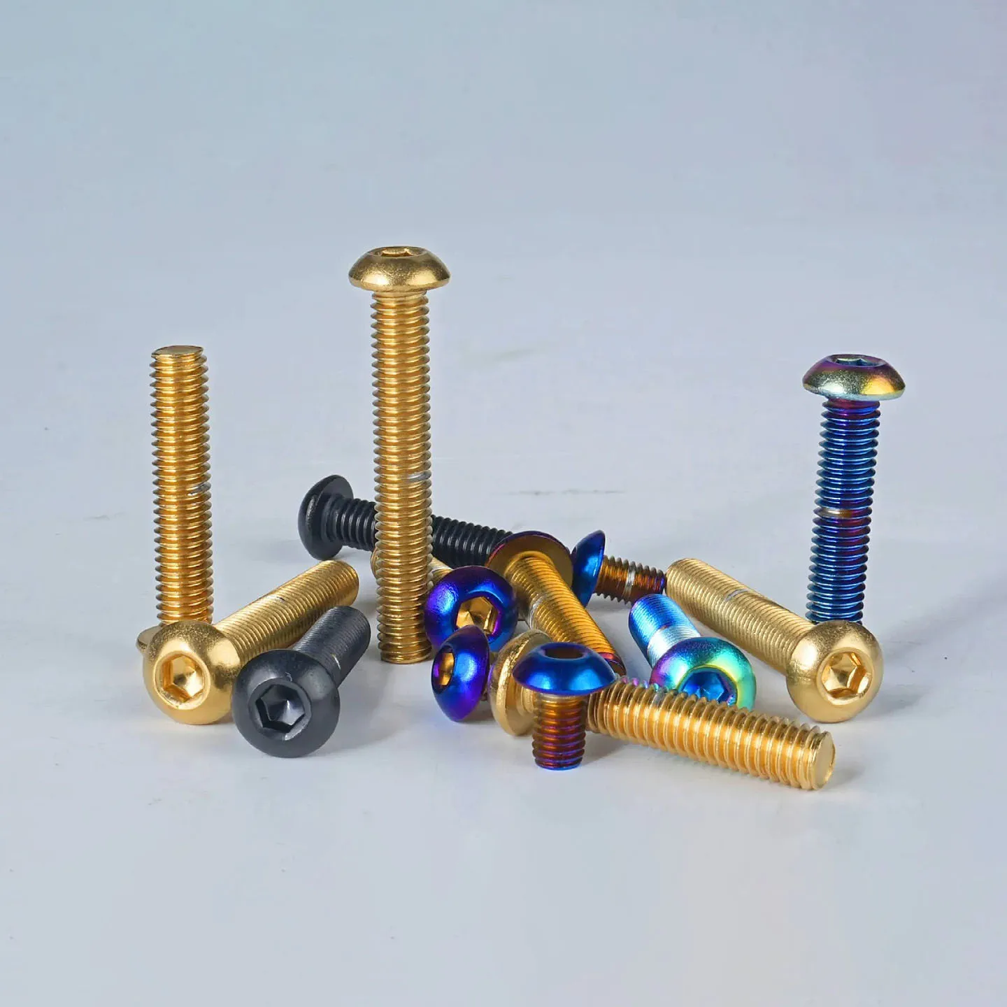 M3 M4 M5 M6 304 Stainless Steel Allen Key Bolts PVD Coated Round Hex Socket Head Screw Motorcycle Modification Screws