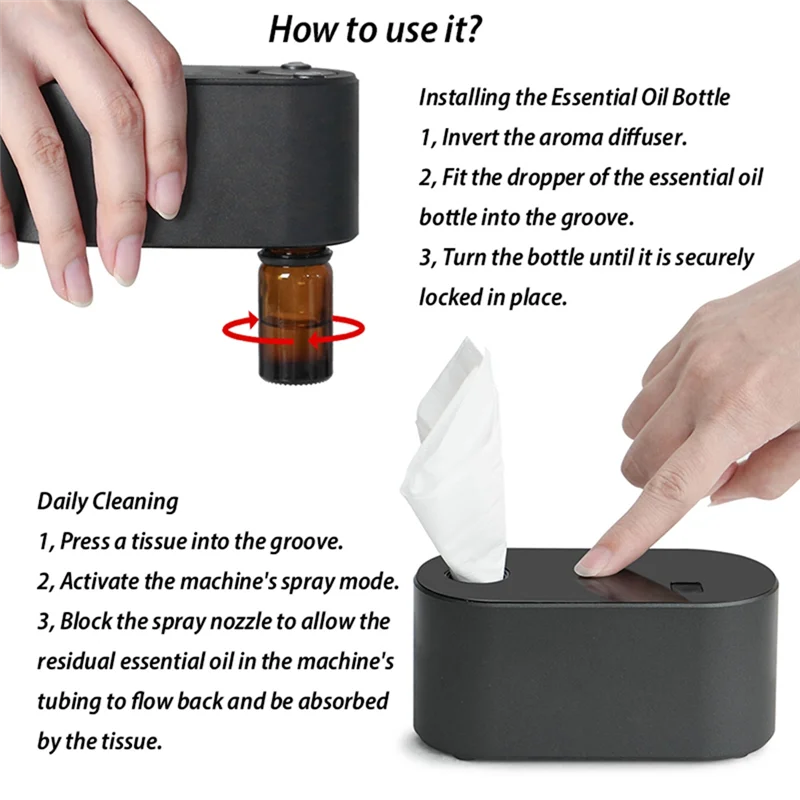 

TFORU-Essential Oil Ароматерапевтическая машина Essential для спальни Безводная зарядка Бытовая небольшая автоматическая машина для ароматов