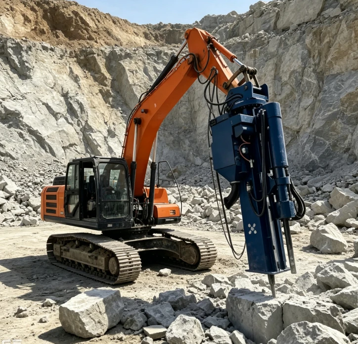 Urban Construction Safe Rock Drilling Splitter Machine,  Mounted Integrated Drill Splitting Unit