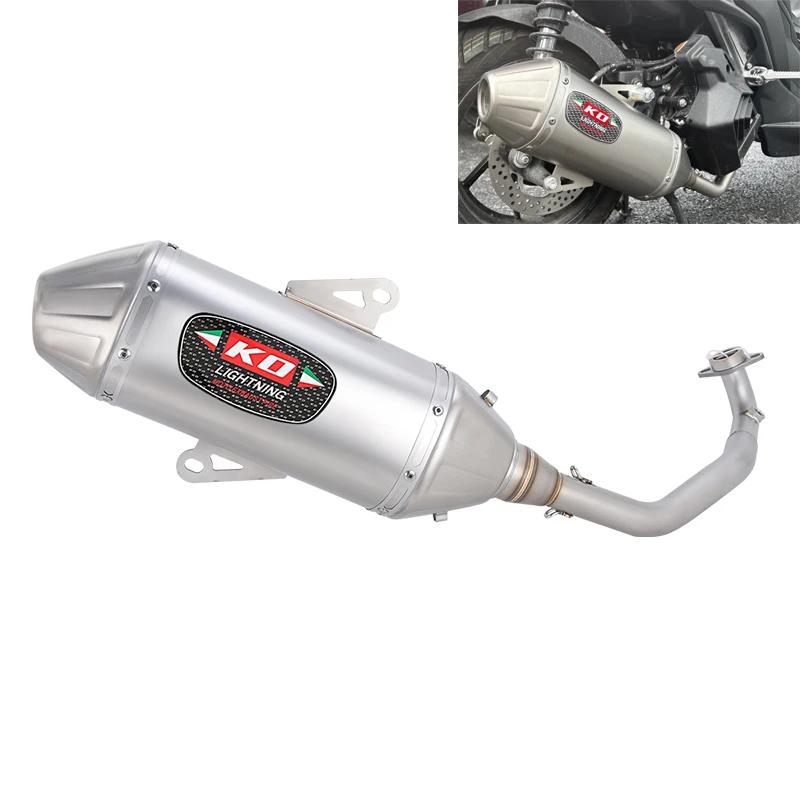 Slip On For Zontes 150X 150V 2026 2027 Whole Exhaust System Motorcycle Header Link Pipe Black Muffler Tip Removable DB Killer