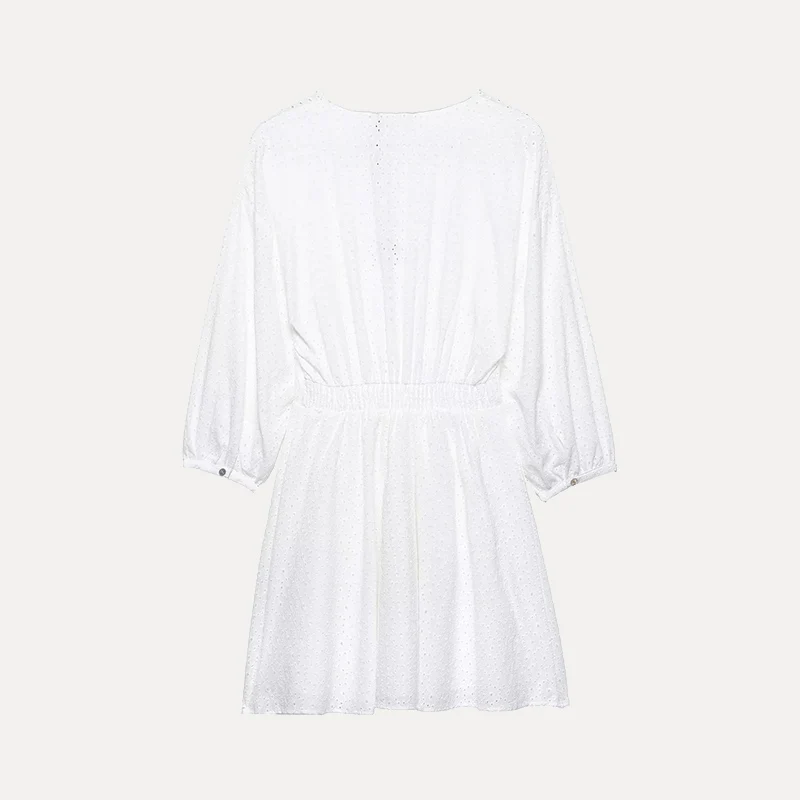 Ele Embroidered Hollow out Women's Dr Faionable Spring New Arrival Z Brand Long Sve Polyester Fiber 00%