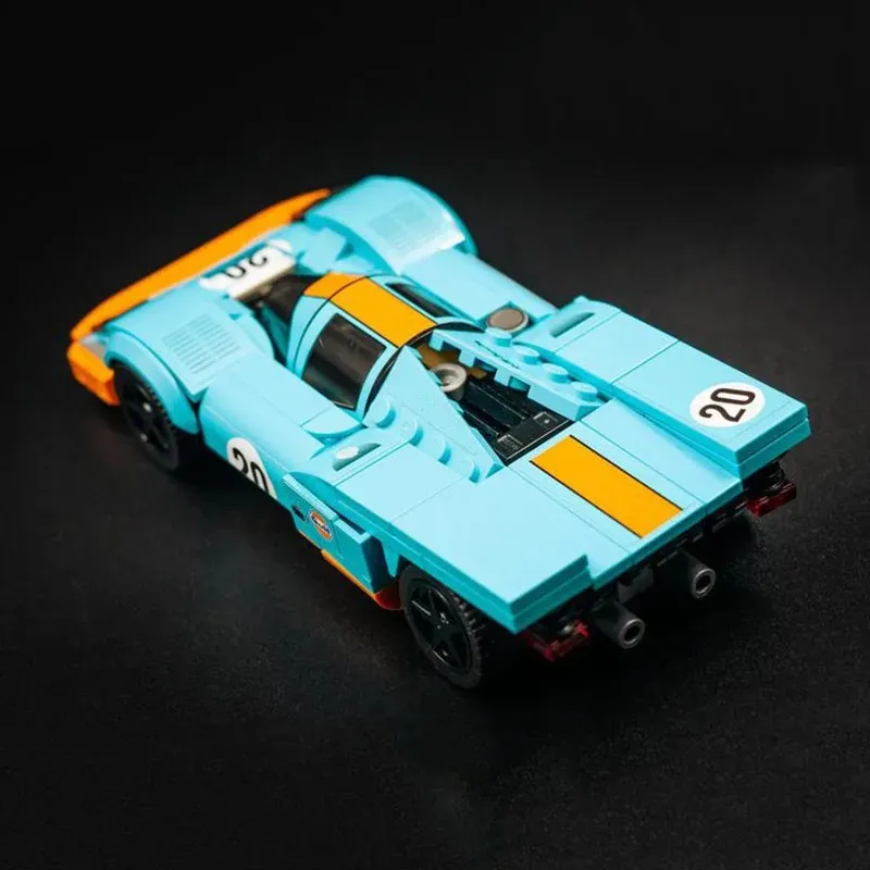 Moc número 20 golfo 917k com adesivos montar blocos de construção criatividade corrida diy modelo brinquedo tijolo presentes do feriado das crianças