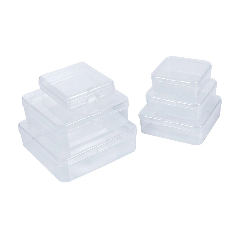 New Transparent Plastic Storage Box Photocards Small Card Storage Box Desk Organizer Box Classification Box Stationery