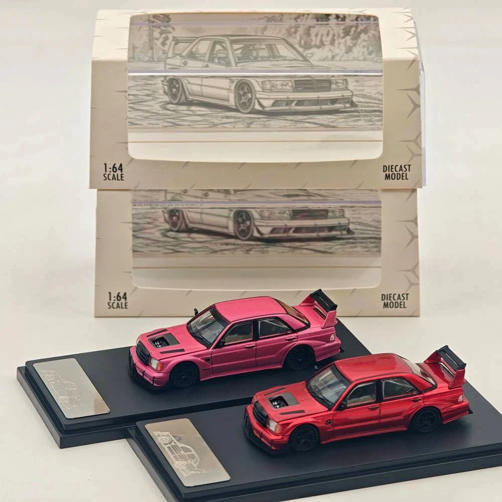 Rhino Model RM 1:64 for W201 190E Modified Open Hood Diecast Model Car Limited Collection