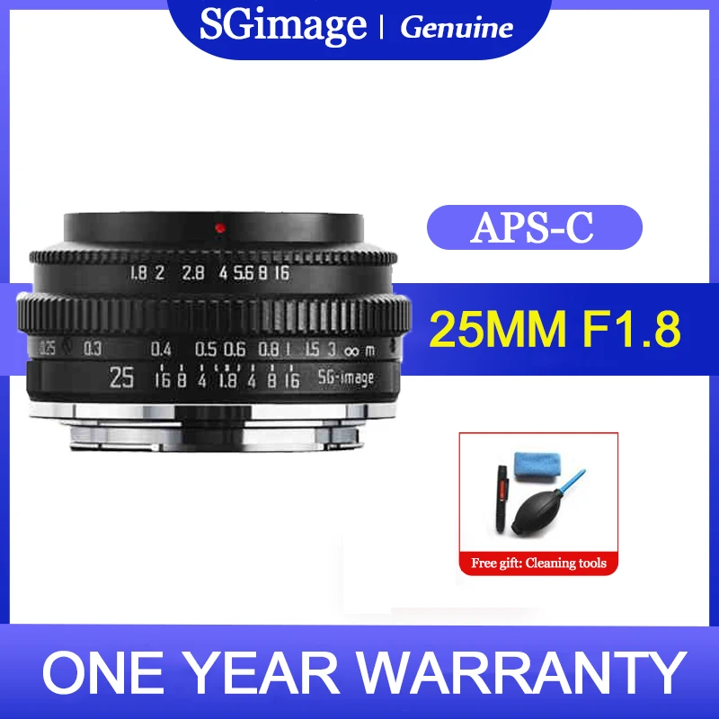 

SGimage 25mm F1.8 APS-C Prime Cameras Lens For Sony E Mount /Fujifilm/Canon EOS-M Mout Micro 4/3 L Nikon Z Canon R Free Shipping