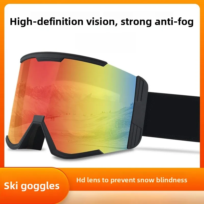 

Лыжные очки для сноуборда унисекс, маска для катания на лыжах, защитные очки от снега, взрослые, с двойным антизапотевающим покрытием, цилиндрические, для велоспорта