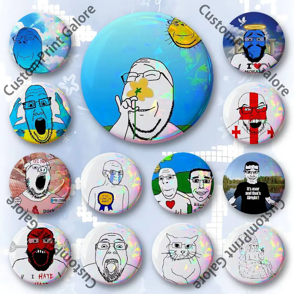 

Wojak Soyjak Its Over Badges 58 44 32 75 25 mm Enamel Pin Tinplate Round Brooch Cosplay Nijigen Otaku Culture