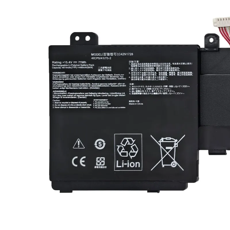 New C42N1728 71Wh Laptop Battery for Asus ZenBook Pro UX550GE-E2019T BN005R UX580GD-BN060T BN085T UX550GD U5500 UX580GE 4ICP5/41
