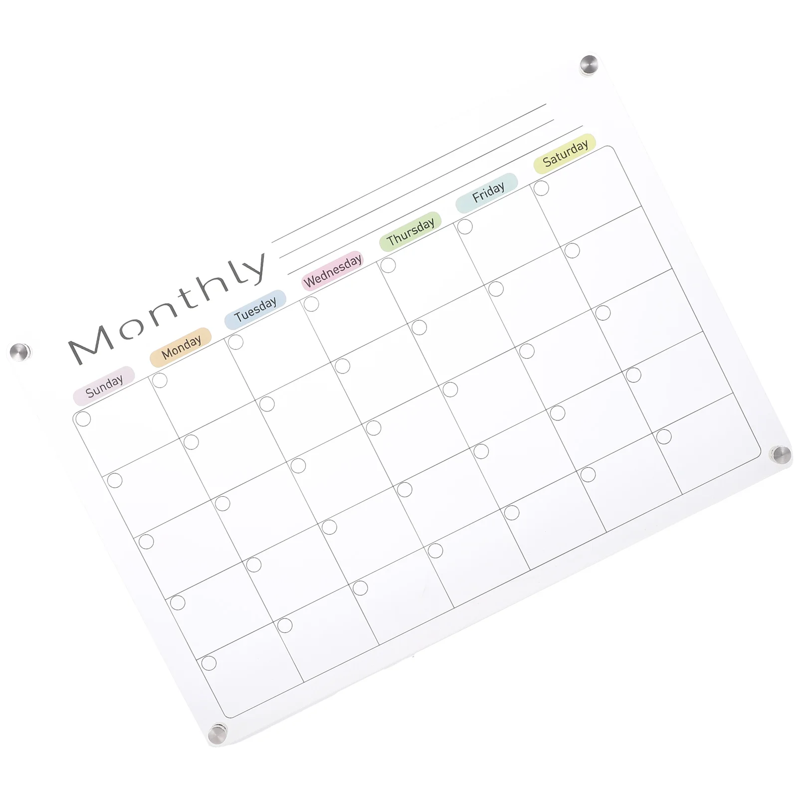 

Acrylic Wall Calendar Board Erasable Message Refrigerator Note Display (monthly Calendar)