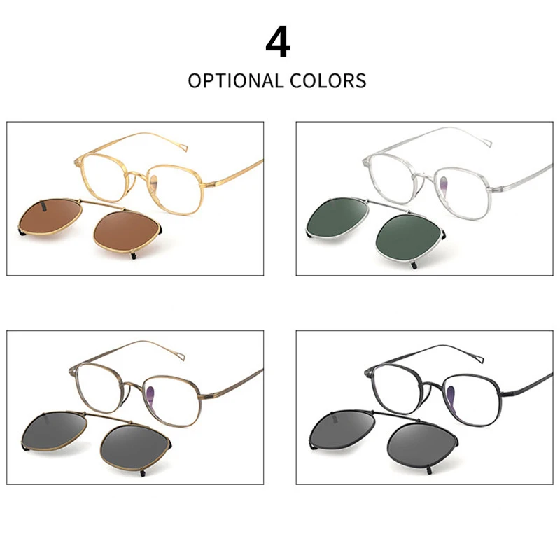 TAG Hezekiah Vintage polarized Sunglasses Clip KMN114 Retro Designer UV400 Sun glasses Women Brand Titanium Eyeglasses Frame Men