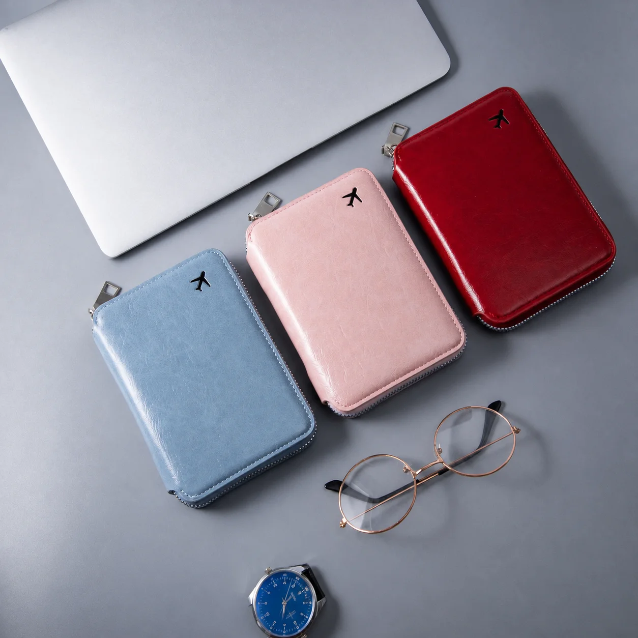 Document Organizer Unisex Passport Holder Id Holder Oil Wax Pu Leather Zipper Passport Holder For Card Storage Daily Commuting