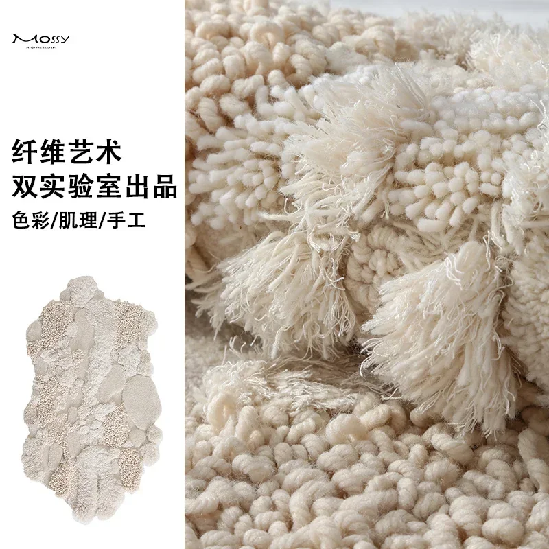 Snow Secret schlichter Teppich Wohnzimmer Kunst Wolle handgefertigte Nachttischdecke