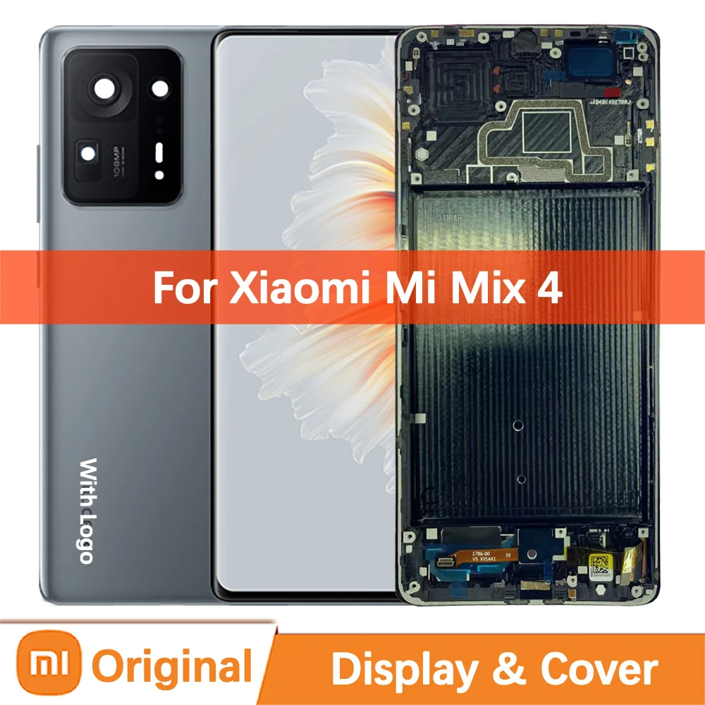 

6.67"Original AMOLED Display For Xiaomi Mi Mix 4 Screen Touch Digitizer Repair Parts 2106118C Hongmi Assembly Back Cover Ceramic