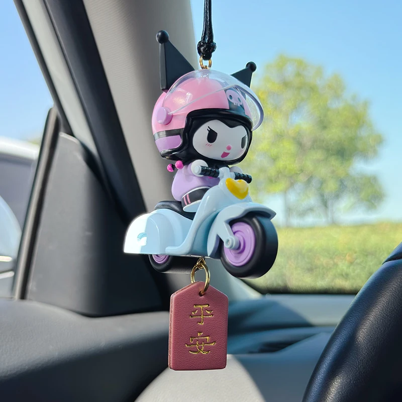 Miniso Sanrio Kurome Melody Locomotive Authentic Car Anime Figures Car Hanging Bestie Sweetheart Model Ornaments Christmas Gift