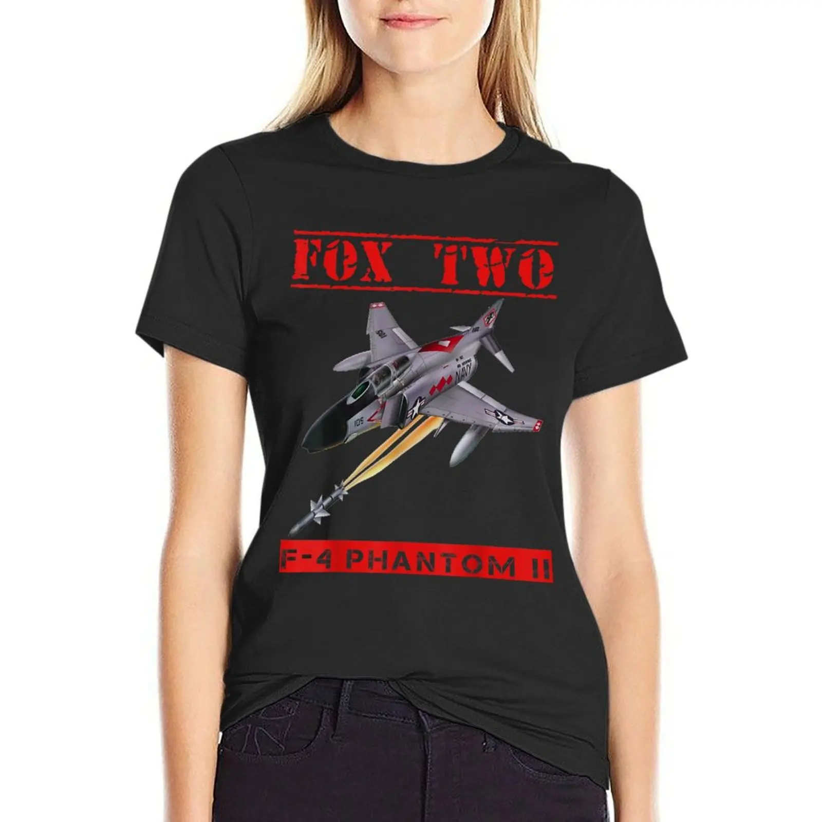 F-4 Phantom II, On The Hunt For Mig's Fox Two !! T-Shirt summer top tops fashion woman blouse 2024