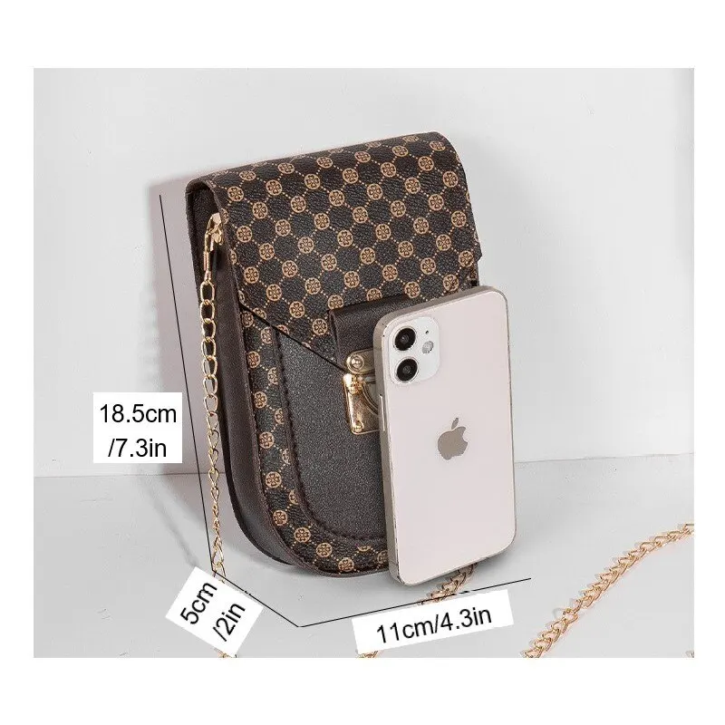 Modna Retro mała torba w kropki Polka wszechstronna damska torba typu Crossbody z łańcuchem lekka luksusowa torba na telefon komórkowy z łańcuszkiem