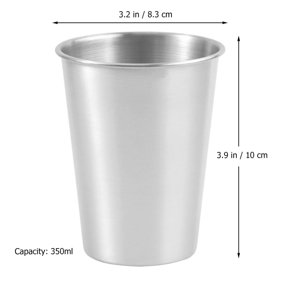 

5pcs Stainless Steel Cups 304 Material Lightweight Portable Camping Beer Water Coffee Mugs Outdoor Picnic Drinkware Silver 350ml