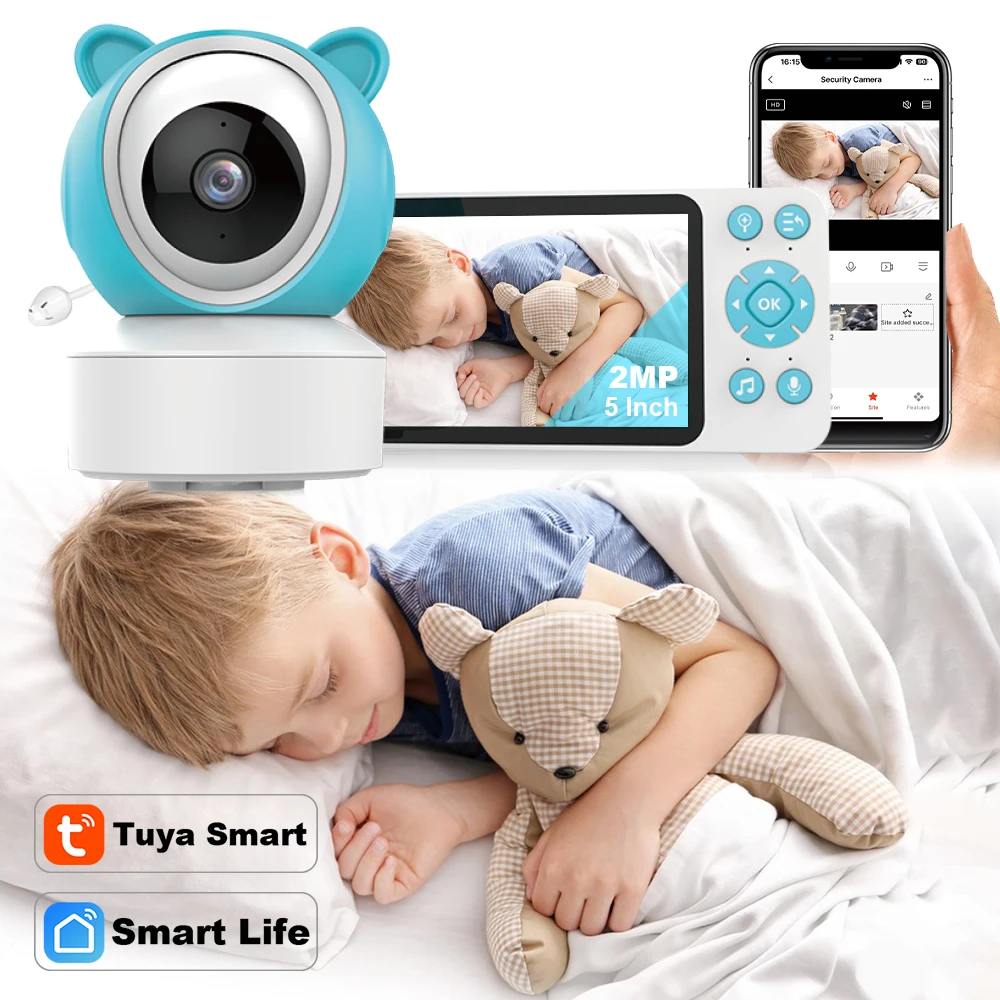 Tuya Smart 2.4G WiFi Baby Monitor Camera 1080P Babyphone Camera FHD Night Vision PTZ Lullaby Temperature Cry Sound Detection