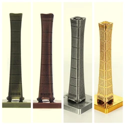 Chinese Beijing Modern Architecture Home Office Decoration Tourist Souvenirs Metal Building Model Crafts Wine Cabinet Decoration
