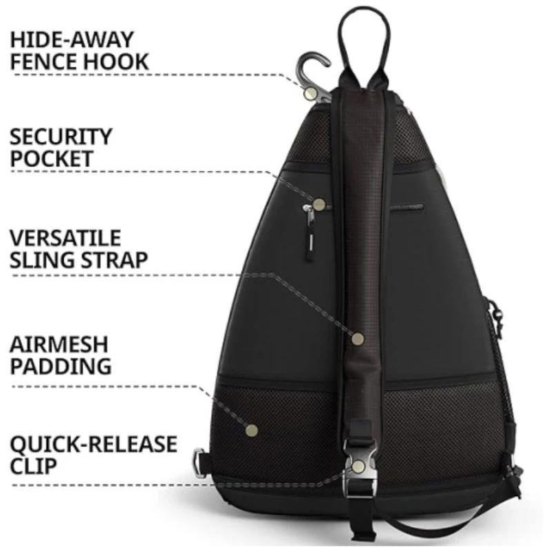 Lightweight Racket Bag Outdoor Sports Accessories Waterproof Fitness Training Handbag Tennis Crossbody Bags with Bottle Pocket