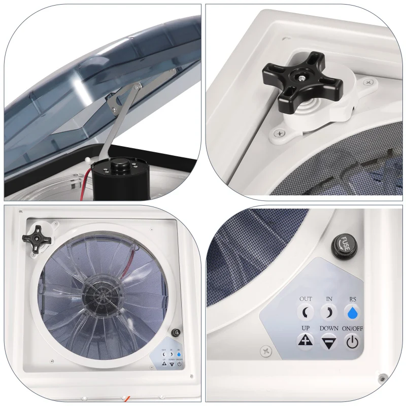 RV Roof With Remote Control Ventilation Fan Electric Lifter 12V Motorhome With 3-speed Inlet And Outlet Two-way Exhaust Fan