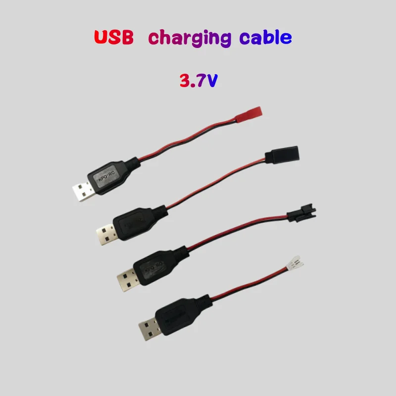 Lithium Battery 3.7V Charger with Protection, Turns Green When Fully Charged, USB Charging Cable, PH2.0 XH2.54 SM JST