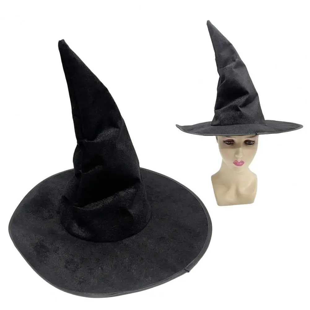 Sharp Corner Design Witch Hat Halloween Witch Hat Velvet Witch Hat with Sharp Corner Design Iron Wire for Halloween for Festive