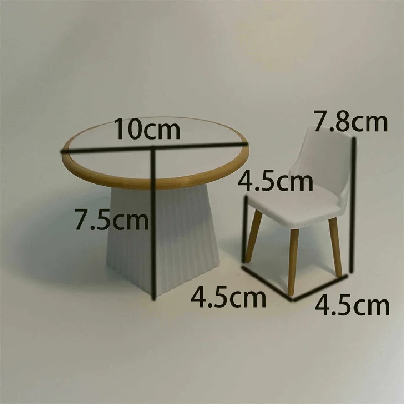 1/12 Euro Style 10cm Round Dining Table And 4 7.8cm Chairs Set For Kotobukiya Megami Device Figma 6 Inch Figures Diorama Prop