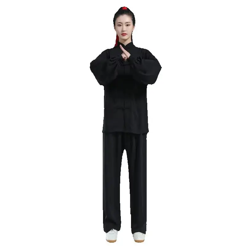 Chinese Cotton Silk Tai Chi Suit Women Men Kung Fu Wushu Martial Arts Uniform Wing Chun Jacket Pant East Exercise Clothing