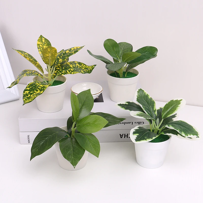 Artificial Plants Mini Bonsai Small Simulated Tree Pot Plants Fake Flowers Office Table Potted Ornament Office Home Garden Decor