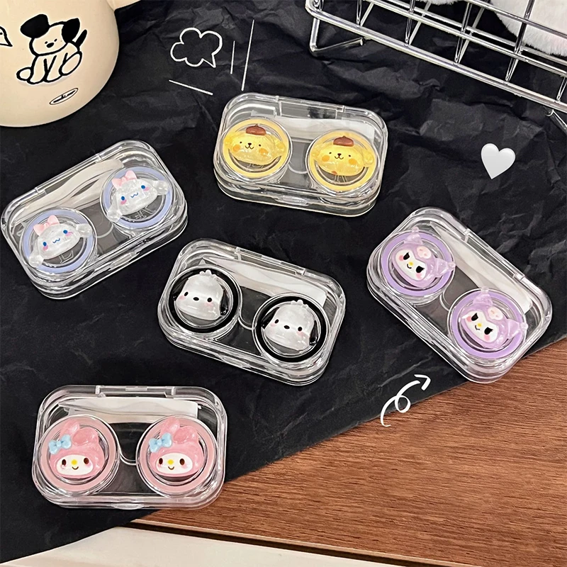 Sanrio Contact Lens Box Cartoon Cute Candy Color Transparent Contact Lens Companion Box Optional Double Box Care Box