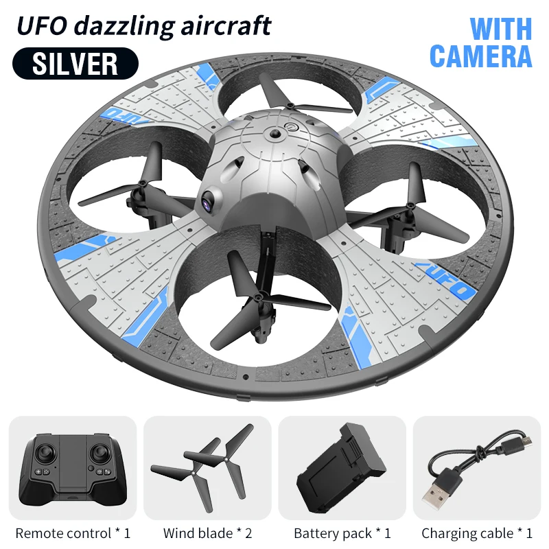 폼 UFO UAV 조명 RC 드론 어린이 장난감, HD 카메라, 장애물 회피 리모컨 드론, 쿼드콥터 항공기, 헤드리스 모드