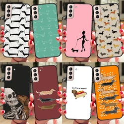 Cute Dachshund Sausage Dog Soft Case For Samsung Galaxy S23 S22 S21 Ultra Note 20 Note 10 S8 S9 S10 Plus S20 FE Cover
