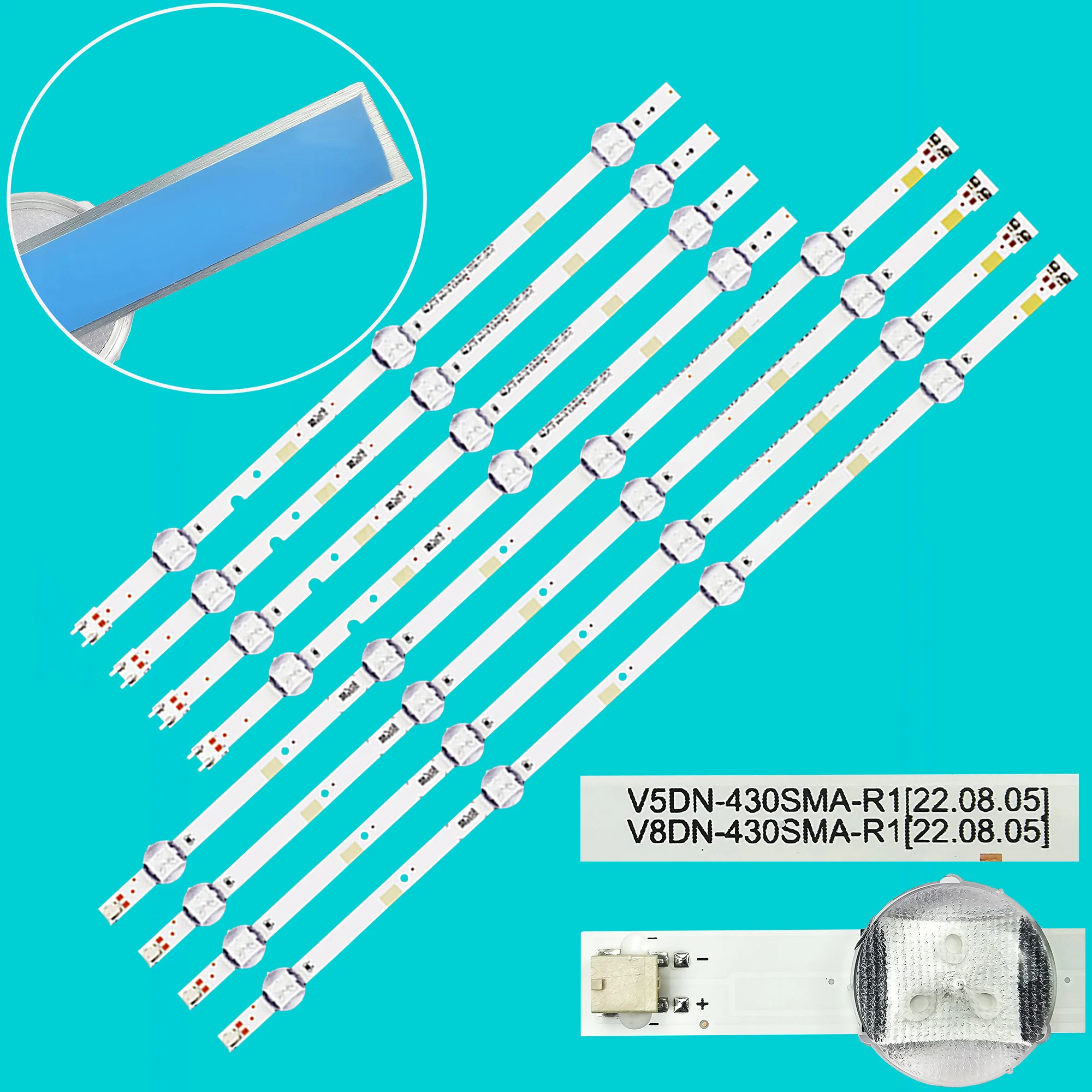 

LED backlight Strip For 43"TV UN43J5200 UN43J5290 V8DN-430SMA-R0 UN43T5300 UA43N5380 UE43N5300 UE43N5000 UA43N5100 UA43J51SW