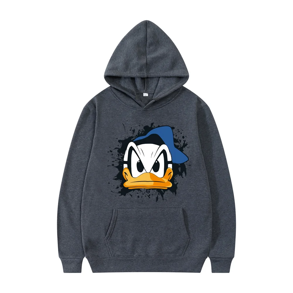 Disney Donald Duck Pattern Hooded Long-sleeved Sweater Autumn and Winter Disney Top Anime Hoodie Harajuku Hoodie Sweatshirts