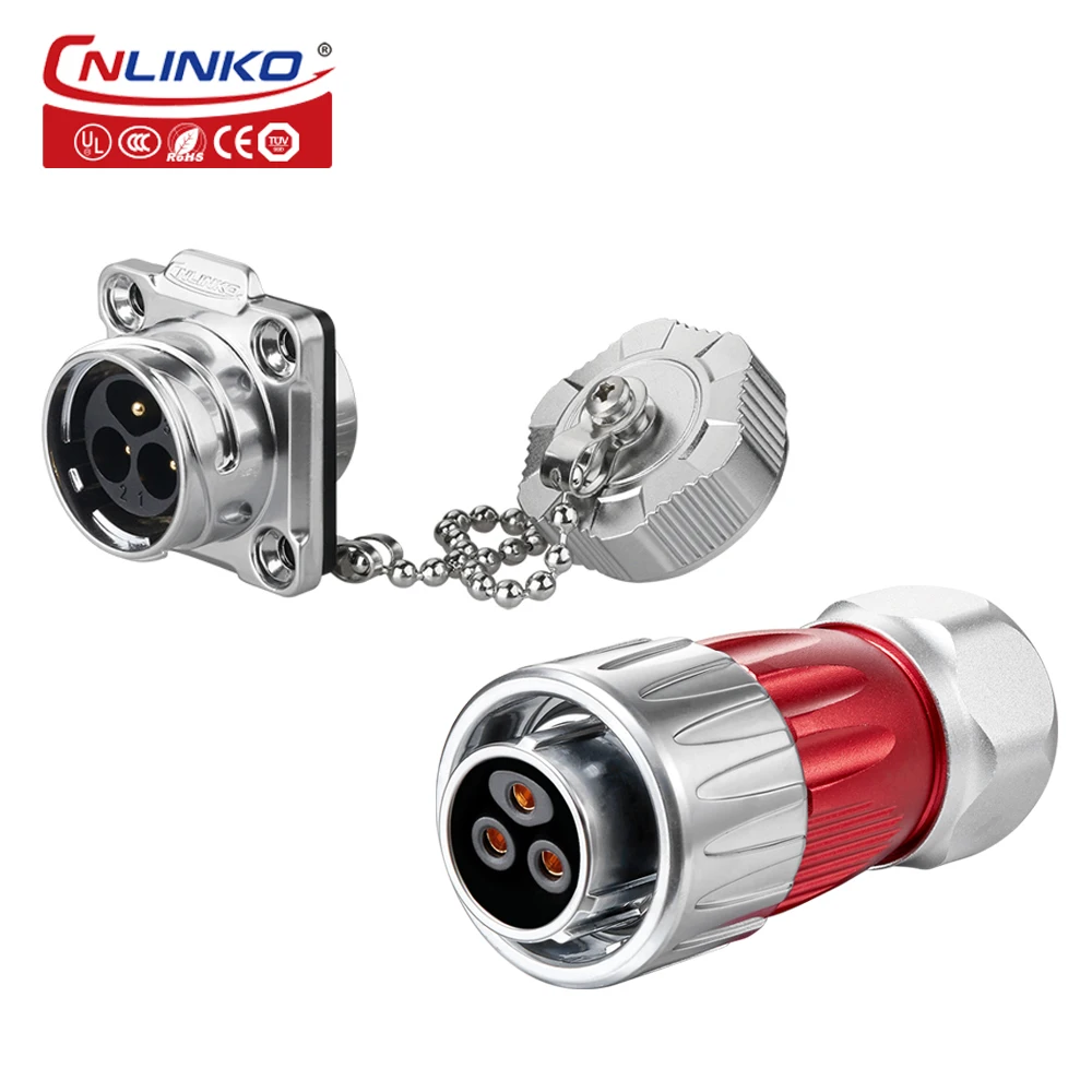 CNLINKO DH20 Volledig metalen elektrische connector met omgekeerde montage, waterdichte anti-vibratie soldeerdraadconnector