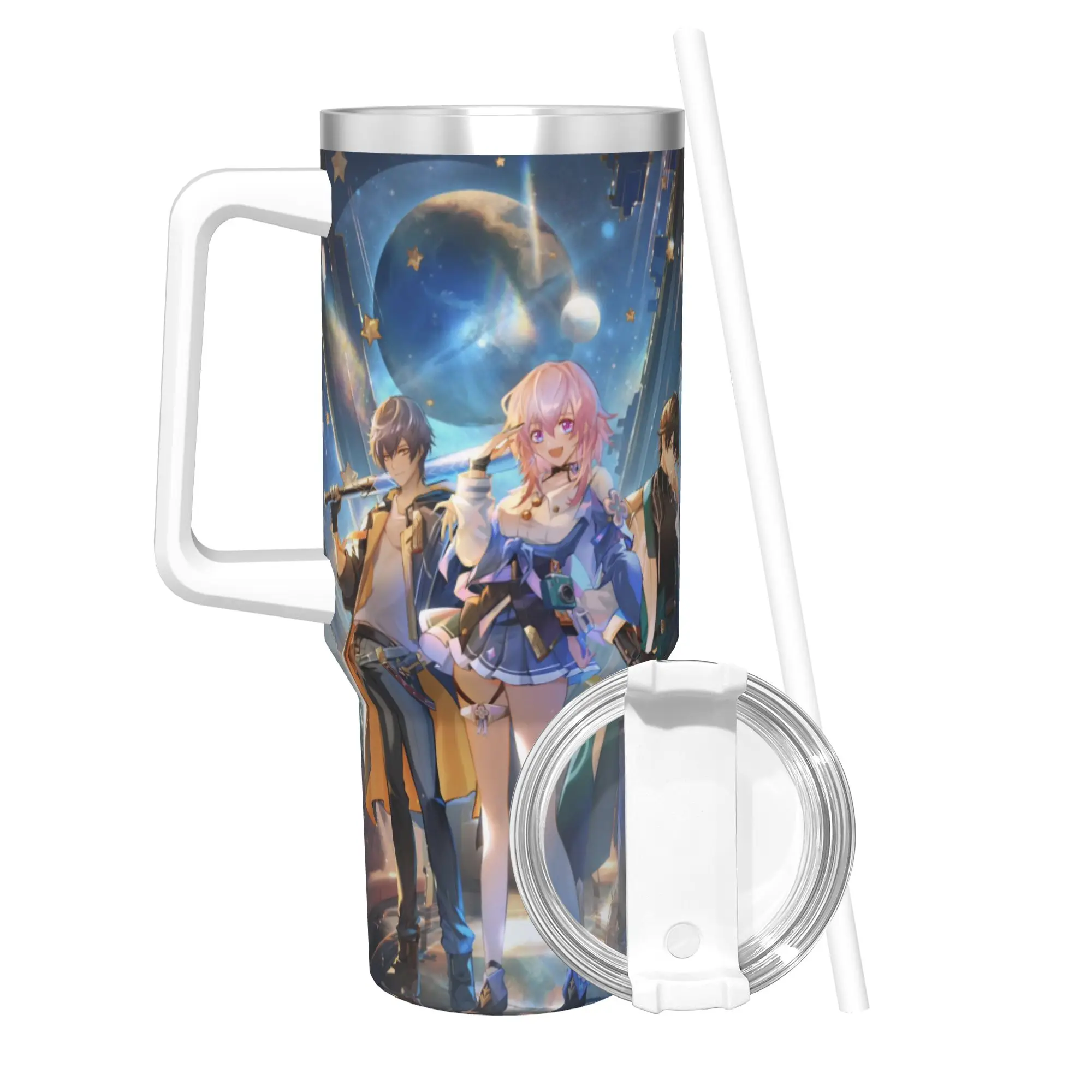 Honkai Star Rail Tumbler 40oz Stainless Steel Double Wall Vacuum Insulated  Travel Mug With Straw