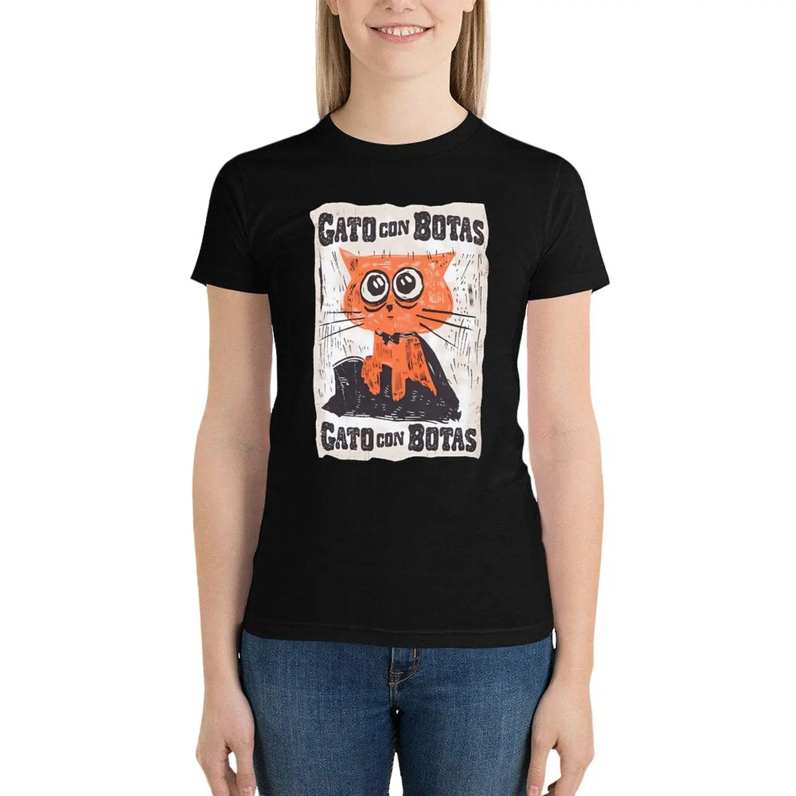 

Puss In Boots - The Last Wish Gato Con Botas T-Shirt Blouse plus size tops Womens graphic t shirts