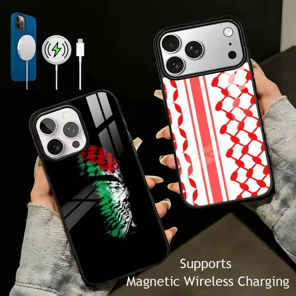 

P-PalestineS Hattah K-Keffiyeh Phone Case For iPhone17,16,15,14,13,12,11 Plus,Pro Supports Magnetic Wireless Charging