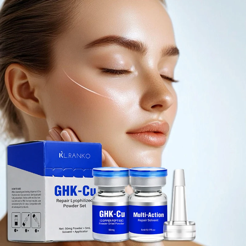 GHK-Cu Blue Copper Peptide Freeze-dried Powder Set Deep Moisturizing Repairing Serum Shrink Pores Tighten Fine Lines Lyophilized