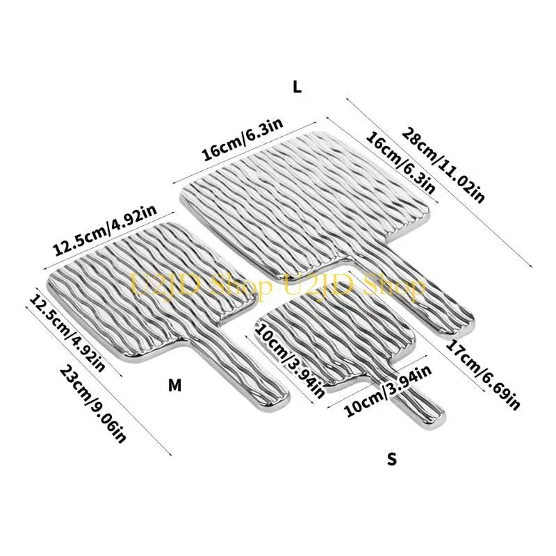 핸드 헬드 메이크업 거울 거울이있는 u2jd 물 잔물결 핸드 미러 휴대용 미용 미러 컴팩트 거울