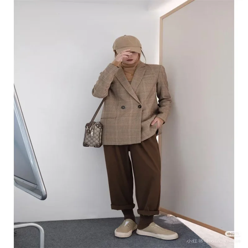 เสื้อสูทลายฮาวด์ทูธสไตล์โอลด์มันนี่สำหรับผู้หญิง ดีไซน์หรูหราแบบลำลอง สไตล์ไฮสตรีท คอลเลคชั่นใหม่ ฤดูใบไม้ร่วง/ฤดูหนาว 2025