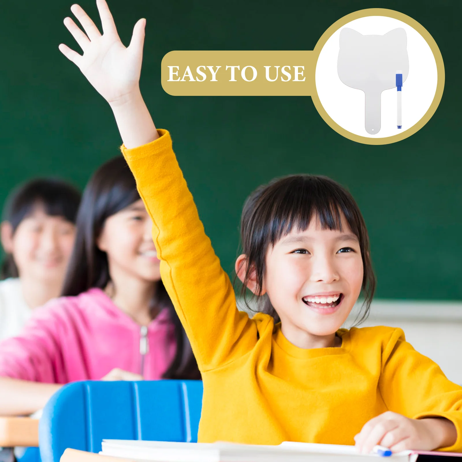 

Double Sided H held Writing Board Kids Dry Erase Paddle Mini Whiteboard Classroom Supplies Reusable Answer Board Portable Wooden