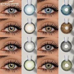 EYESHARE Colored Contact Lenses For Eyes 1pair Yearly Natural Blue Lenses Cosmetic Soft Glasses Beauty Pupil Gray Eye Contacts