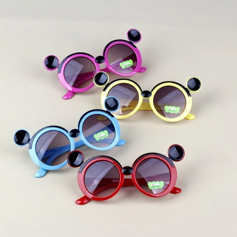 Disney Anime Mickey Mouse Sunglasses Kawaii Minckey Glasses Children Summer Sunscreen Glasses Gathering Photography Props