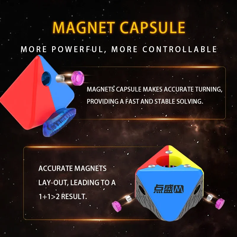 [Picube] DianSheng Solar S Pyraminx Magnetico Cubo di Velocità Magica Senza Adesivo Giocattoli Professionali Puzzle Fidget Toys Cubo Magico