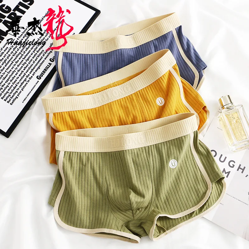 Youth Slim Fit Underwear for Young Multi-color Bottom Lingerie Men's Mid Rise Simple Breathable Aro Pants Student Home Underpant