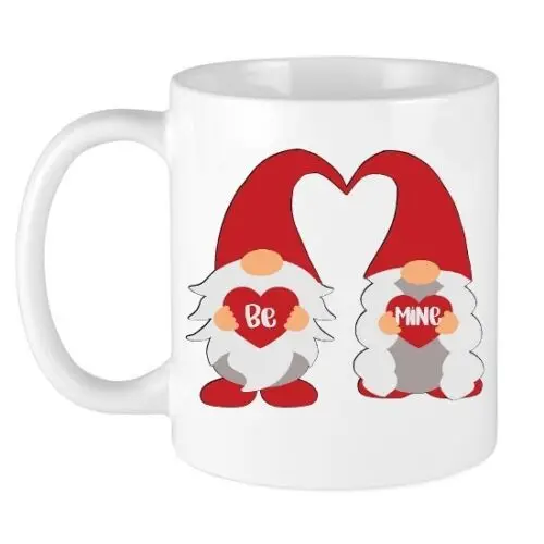 Be Mine Gnomes Coffee Tea Mug Cup Valentines Day  11oz or 15oz