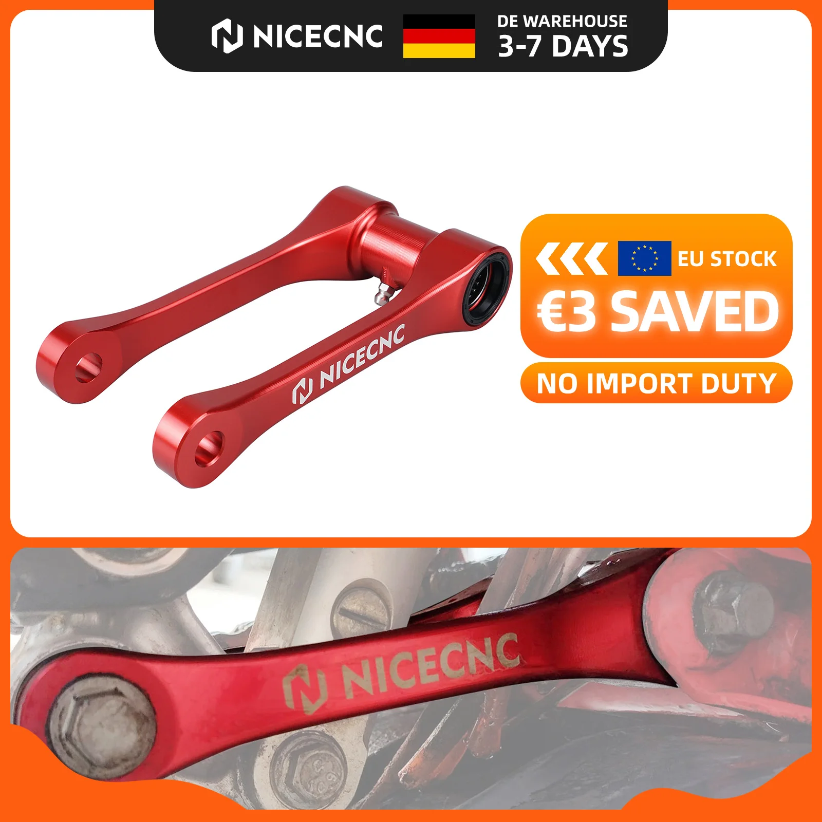 Image of (EU-Lager) NICECNC Für 2025 Beta RR 300 RR 125 X-PRO RR 125 200 250 300 RACE XTrainer 300 250 2015-2025 Tieferlegungs-Set Tieferlegungs-Verbindungsstange 1,25'' 30MM